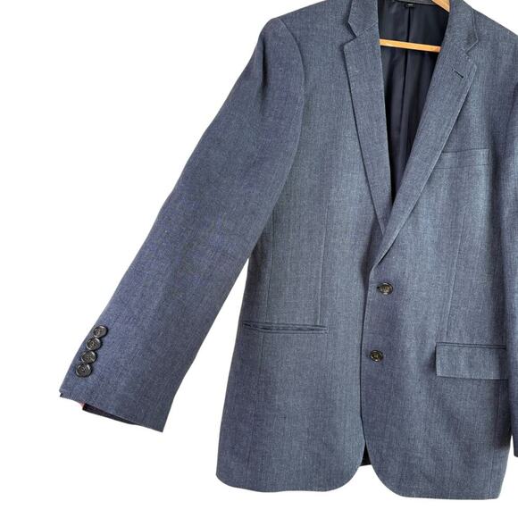 J.Crew Men‎ Ludlow Suit Jacket in Italian Wool and Linen Charcoal Gray, Size 40L - Picture 7 of 12